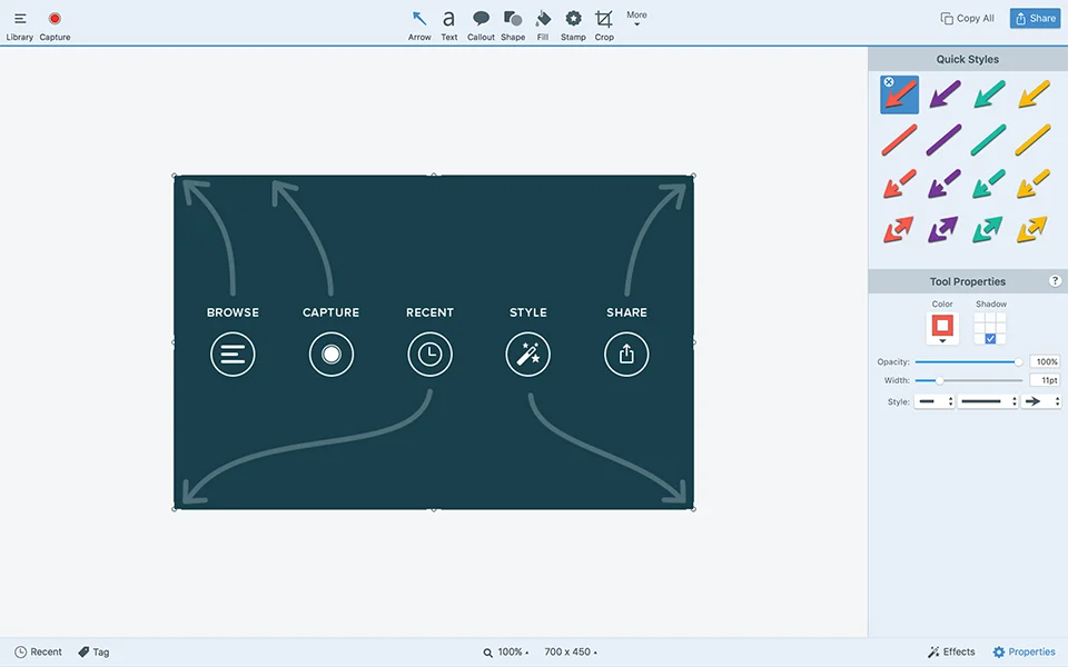 Beispieloberfläche Snagit