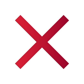 negative Rückmeldung (rotes Kreuz)