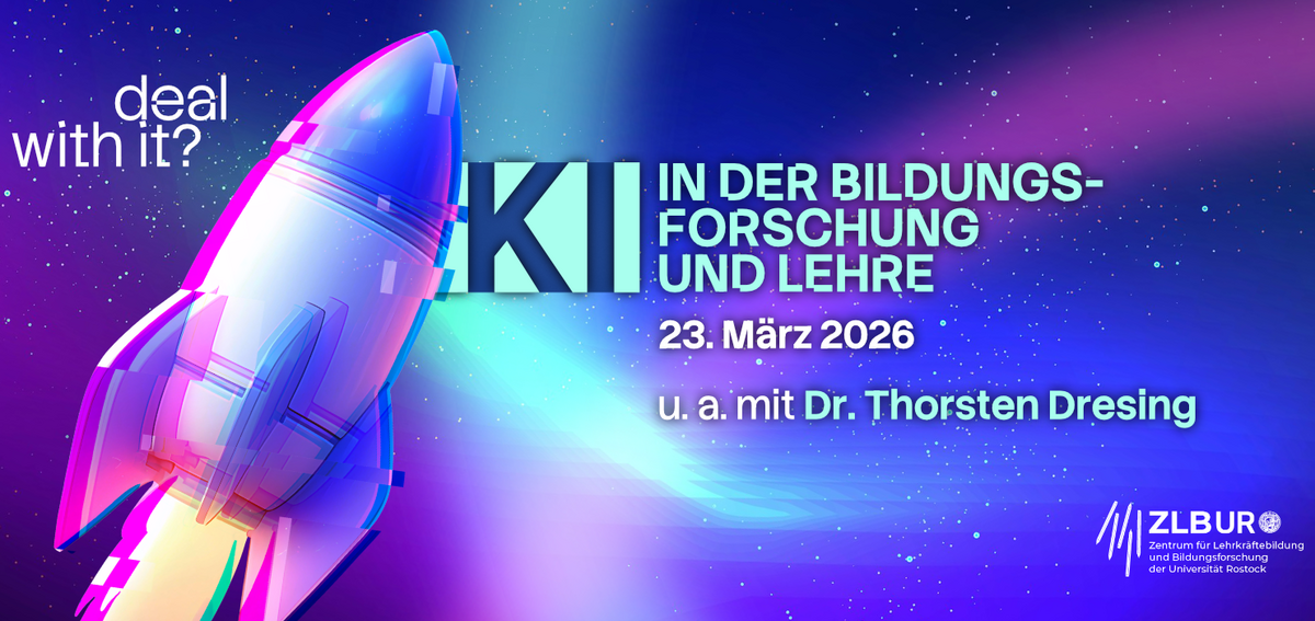 Banner zur Veranstaltung "KI in der Bildungsforschung und -lehre"